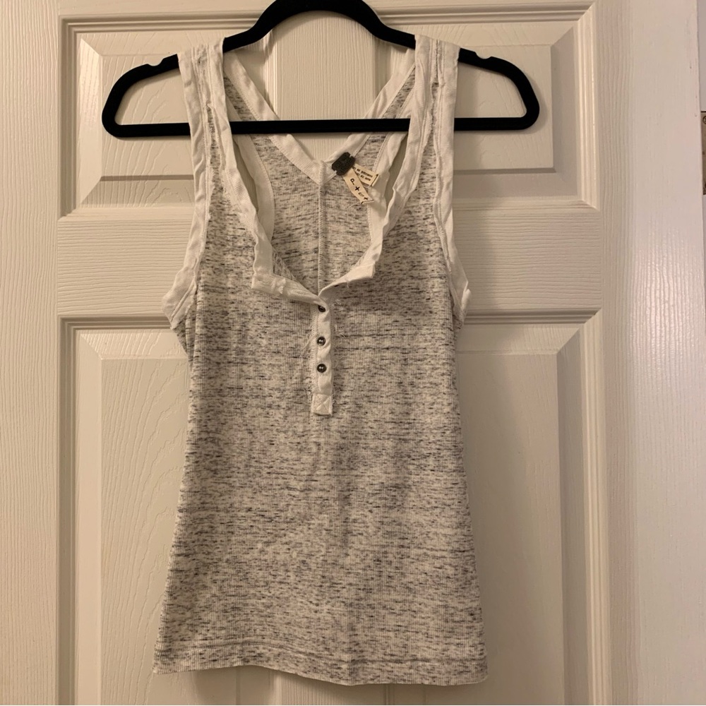 Free People Heathered Button Tank Top